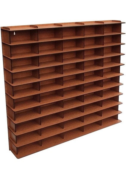 Mdf Ahşap Hobi Araba Rafı Ceviz 50 Araçlık (Kişiye Özel Isimli) Modern Modern 50 cm 5 cm Garantisiz
