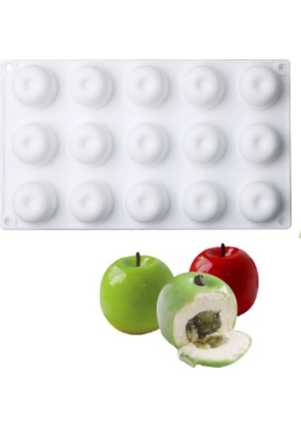 Silikon Kek Kalıbı Porsiyonlik Elma Desenli (Platium Silikon)
