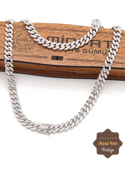 Zirkon Taşlı 925 Ayar Gümüş Burgu Zincir Kolye 201023231