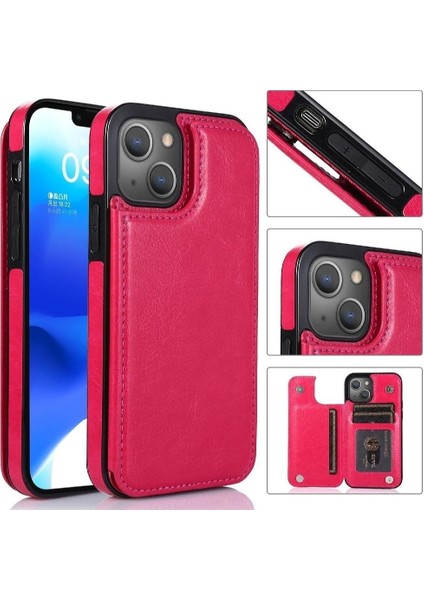 Kart Tutucu Kickstand Kart Yuvaları ile IPhone 14 Artı Cüzdan Durumda Pu (Yurt Dışından)