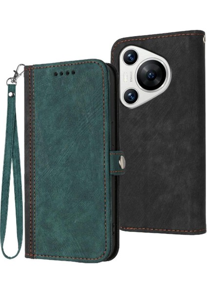 Huawei Pura 70 Pro Için Kickstand Koruyucu Cüzdan Pu Deri Kapatma (Yurt Dışından)