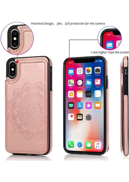 IPhone X/xs Için Kart Tutucu Kılıf ile Cüzdan Pu Deri Çevirme Darbeye (Yurt Dışından) indirimleri