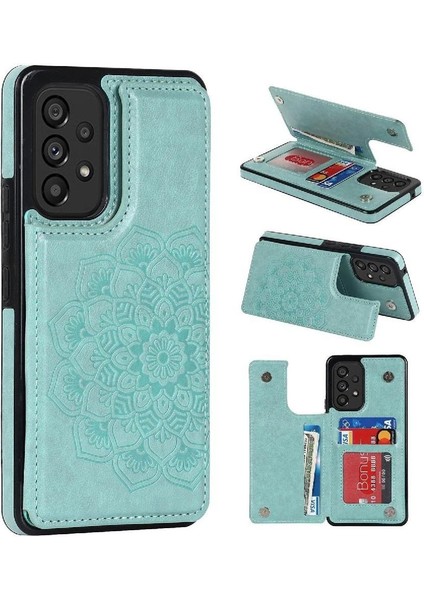 Samsung Galaxy Için Kart Tutucu Kılıf ile Cüzdan A53 5g Kabartmalı Mandala Pu (Yurt Dışından)