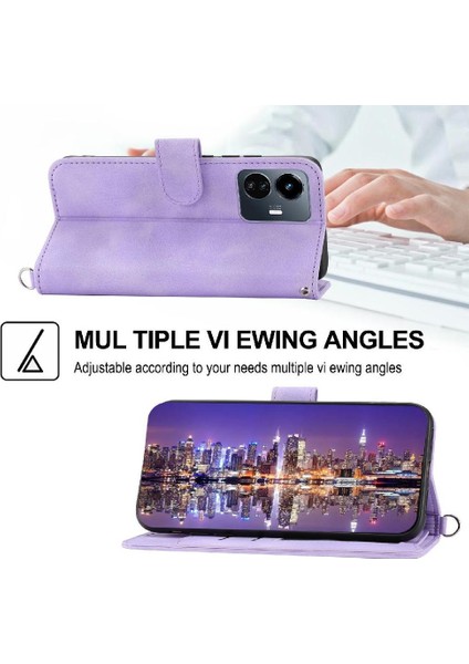 Vıvo Y77 5g Kabartmalı Çoklu Kredi Kartı Yuvaları Bileklik Için Flip Case (Yurt Dışından) indirimleri