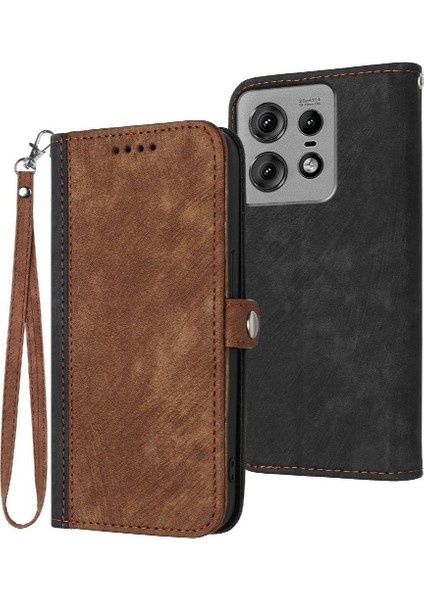 Motorola Kenar 50 Pro Pu Deri Manyetik Kapatma Için Kart Yuvası ile Kılıf (Yurt Dışından)