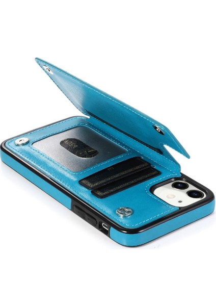 IPhone 11 Için Kart Tutucu Kılıf ile Cüzdan Çift Düğmeler Kabartmalı Mandala (Yurt Dışından)