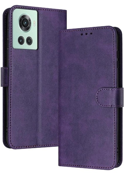 Oneplus 10R 5g Kickstand Için Flip Case Toka Saf Pu ile Kart Yuvası ile (Yurt Dışından)