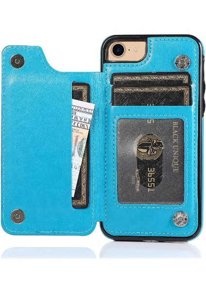 IPhone Se2/se3 Flip Darbeye Dayanıklı Kabartmalı Kart Tutucu Kılıf ile Cüzdan (Yurt Dışından)