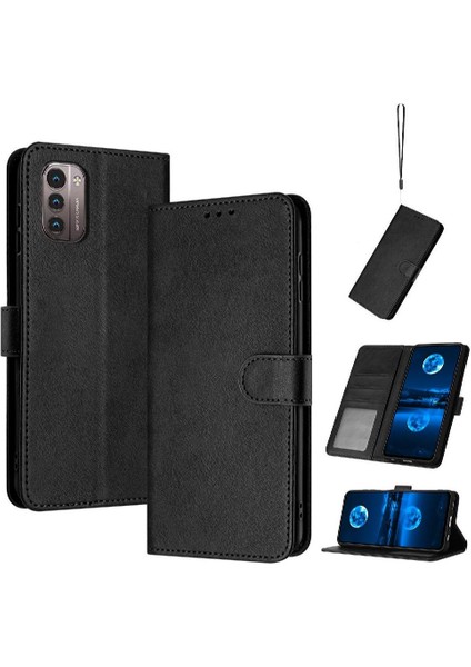 YH Mall Kart Yuvası ile Nokia Nokia Için Flip Case Pu Deri Saf Renk Kickstand (Yurt Dışından)