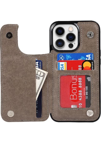 IPhone 15 Için Kart Tutucu Kılıf ile Cüzdan Pro Pu Deri Desen Çiçek (Yurt Dışından)
