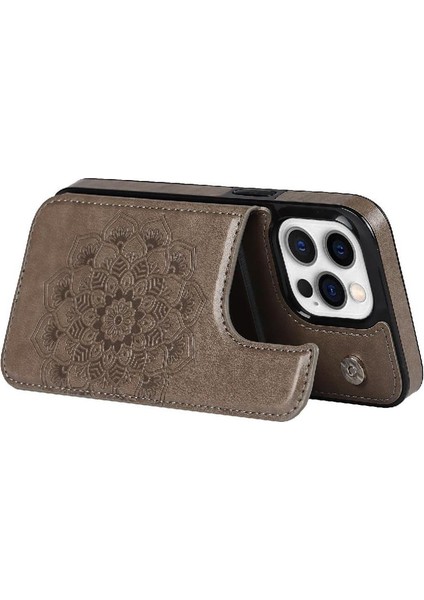 IPhone 15 Için Kart Tutucu Kılıf ile Cüzdan Pro Pu Deri Desen Çiçek (Yurt Dışından)
