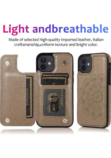 IPhone 12 Desen Çiçek Pu Deri Flip Için Kart Tutucu Kılıf ile Cüzdan (Yurt Dışından) modelleri