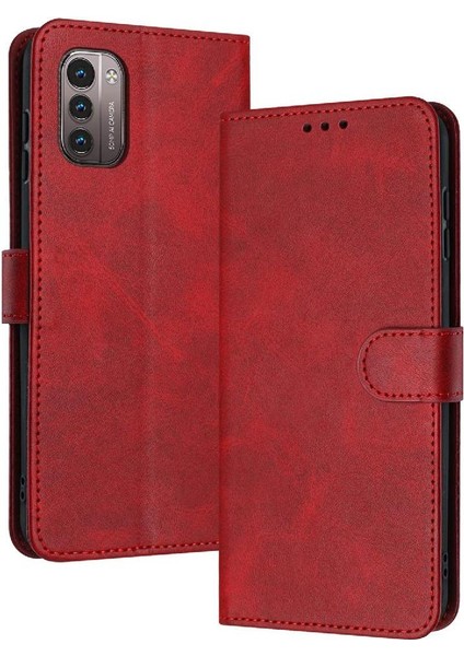 YH Mall Kart Yuvası ile Nokia Nokia Için Flip Case Pu Deri Saf Renk Kickstand (Yurt Dışından)