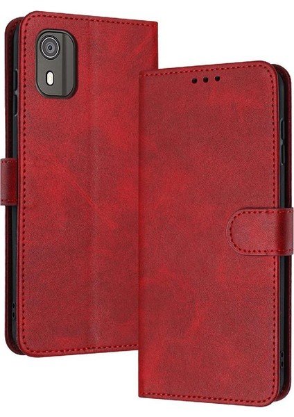 Toka Kickstand Pu Deri ile Nokia C02 Saf Renk Için Flip Case (Yurt Dışından)