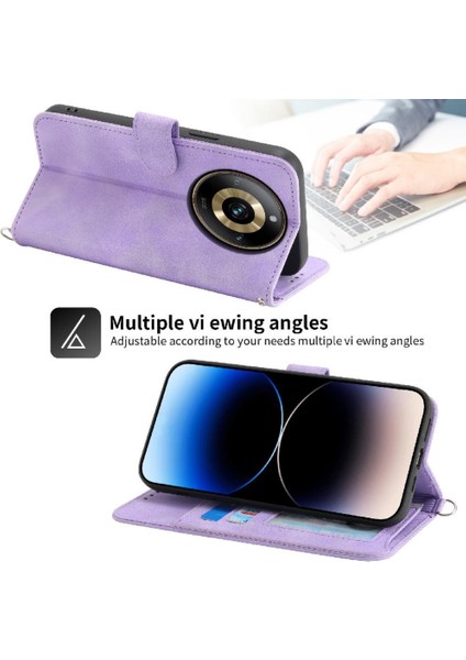 Realme 11 Pro 5g Bileklik Darbeye Kabartmalı Çoklu Kart Için Flip Case (Yurt Dışından)