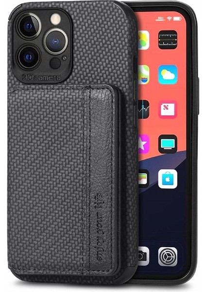 IPhone 13 Için Kılıf Pro Max Standı Fonksiyonu Rfıd Engelleme Manyetik Kart (Yurt Dışından)