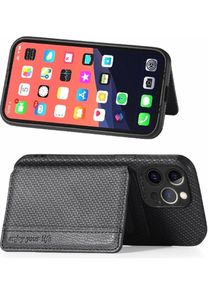 IPhone 13 Için Kılıf Pro Max Standı Fonksiyonu Rfıd Engelleme Manyetik Kart (Yurt Dışından)