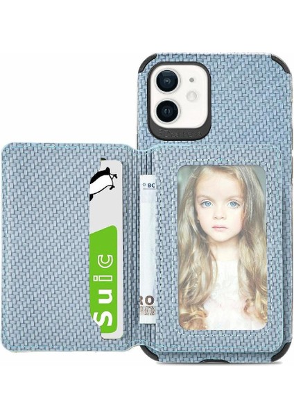 IPhone 12 Için Kılıf Mini Manyetik Kart Tutucu Standı Fonksiyonu Rfıd Engelleme (Yurt Dışından)
