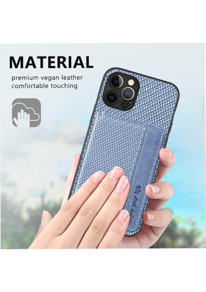 IPhone 12 Için Kılıf Pro Max Rfıd Engelleme Standı Fonksiyonu Manyetik Kart (Yurt Dışından)