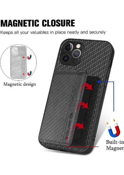 IPhone 12 Için Kılıf Pro Max Rfıd Engelleme Standı Fonksiyonu Manyetik Kart (Yurt Dışından)