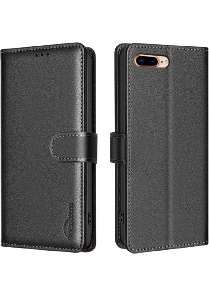 IPhone 7/8 Için Flip Case Manyetik Kart Tutucu Kickstand Rfıd Engelleme Pu (Yurt Dışından)