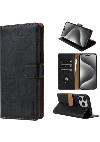 IPhone 12 Için Flip Case Pro Max Manyetik Kapatma Kart Yuvaları Yan Cep (Yurt Dışından)