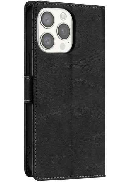IPhone 12 Için Flip Case Pro Max Manyetik Kapatma Kart Yuvaları Yan Cep (Yurt Dışından)