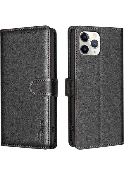 IPhone 11 Pro Max Rfıd Engelleme Cüzdan Pu Deri Kart Için Flip Case (Yurt Dışından)