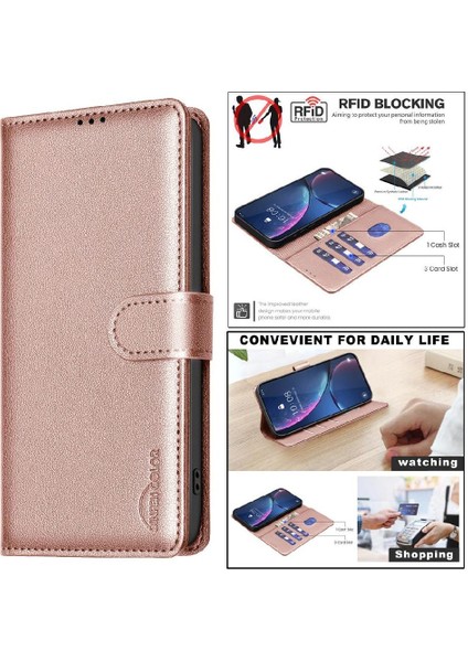 YH Mall Onur X6A Rfıd Engelleme Pu Deri Manyetik Cüzdan Kartı Için Flip Case (Yurt Dışından)