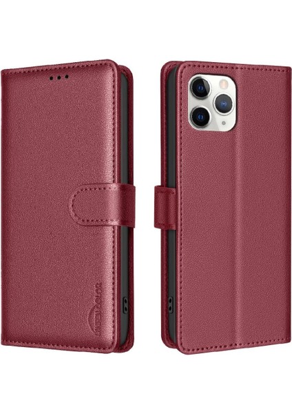 IPhone 11 Pro Max Rfıd Engelleme Cüzdan Pu Deri Kart Için Flip Case (Yurt Dışından)