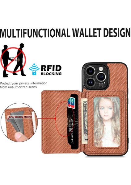 IPhone 14 Pro Rfıd Engelleme Manyetik Kart Tutucu Komple Kamera Için Kılıf (Yurt Dışından)