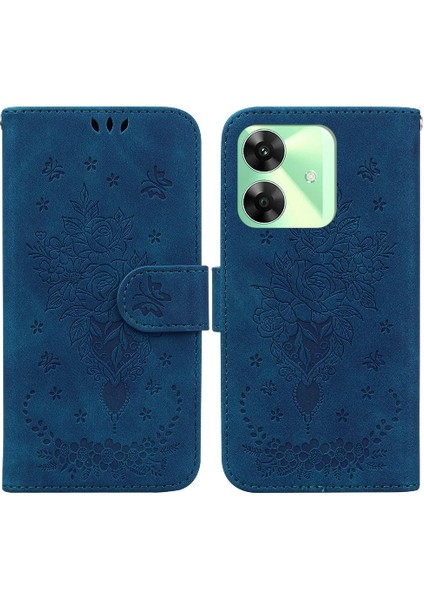 Realme C63 Cüzdan Durumda Kabartma Gül Çiçekler Kart Yuvaları Flip Pu (Yurt Dışından)