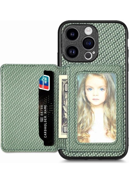 IPhone 15 Için Kılıf Pro Max Standı Fonksiyonu Manyetik Kart Tutucu Komple (Yurt Dışından)