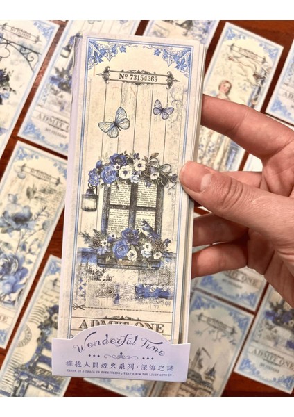 Wonderful Time Serisinden Admıt One 24 Adet Renkli Desenli Scrapbook Kağıdı