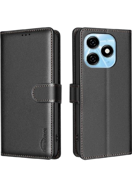 Tecno Spark 20 Cüzdan Kart Tutucu Kickstand Rfıd Engelleme Pu Için Flip Case (Yurt Dışından)