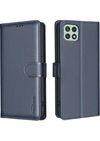 Samsung Galaxy A22 5g Manyetik Rfıd Engelleme Cüzdan Pu Kart Için Flip Case (Yurt Dışından)