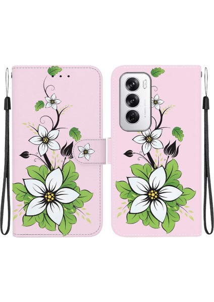 Oppo RENO12 5g Cüzdan Kart Yuvaları Için Kılıf Manyetik Kapatma Pu Deri (Yurt Dışından)