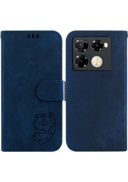 Infinix Not 40 Pro Artı Kabartmalı Sevimli Kaplan Flip Folio Kart Için Kılıf (Yurt Dışından)