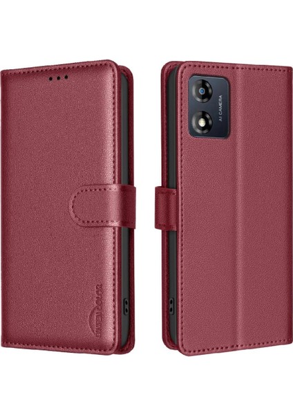 Motorola Moto E13 4g Cüzdan Manyetik Rfıd Engelleme Kartı Pu Için Flip Case (Yurt Dışından)