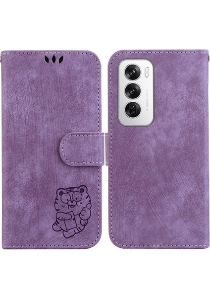 Oppo Için Kılıf Oppo 12 5g Kabartmalı Sevimli Kaplan Tutucu Kapak Kart Cebi (Yurt Dışından)