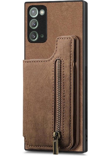 Samsung Galaxy Not 20 Için Kılıf Katlanabilir Arka Kapak Standı Fonksiyonu Fermuar (Yurt Dışından)