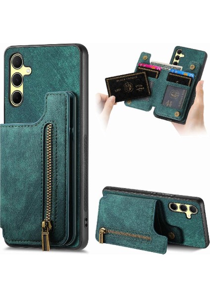 Samsung Galaxy A35 5g Için Kılıf Vintage Fermuar Cüzdan Standı Fonksiyonu Geri (Yurt Dışından)