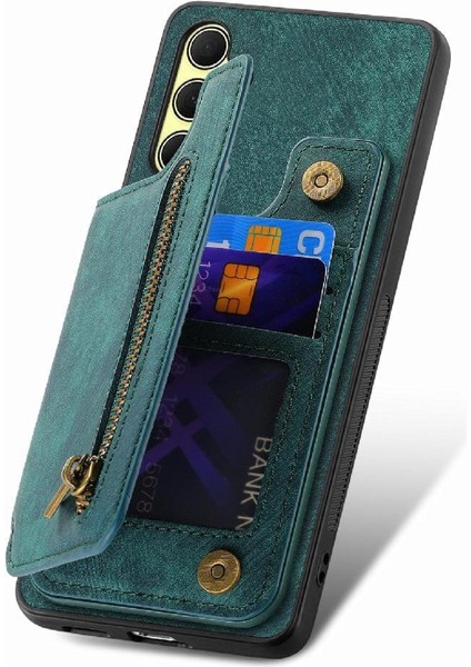 Samsung Galaxy A35 5g Için Kılıf Vintage Fermuar Cüzdan Standı Fonksiyonu Geri (Yurt Dışından)