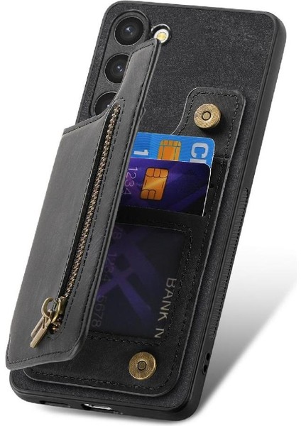 Samsung Galaxy S23 Artı Standı Fonksiyonu Katlanabilir Arka Kapak Fermuar (Yurt Dışından)