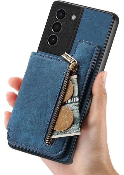 Samsung Galaxy S21 Vintage Fermuar Cüzdan Standı Fonksiyonu Için Kılıf Katlanabilir (Yurt Dışından) fiyatları