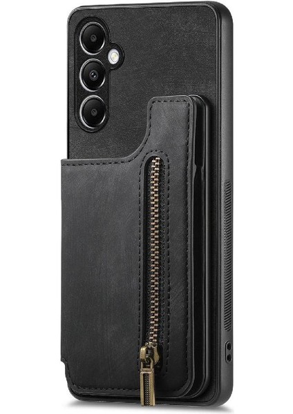 Samsung Galaxy A05S Için Kılıf Katlanabilir Arka Kapak Vintage Fermuar Cüzdan (Yurt Dışından)