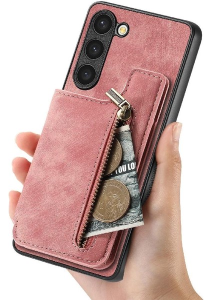 Samsung Galaxy S23 Vintage Fermuar Cüzdan Için Kılıf Katlanabilir Arka Kapak (Yurt Dışından) modelleri