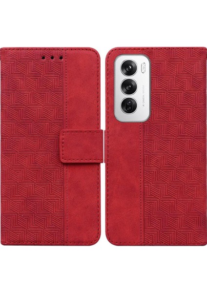 Oppo Flip 12 5g Flip Folio Kickstand Özelliği Için Flip Case Geometrik Pu (Yurt Dışından)