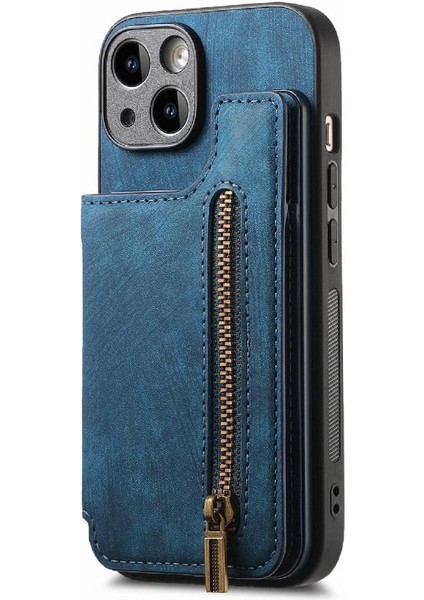 IPhone 15 Için Kılıf Katlanabilir Arka Kapak Vintage Fermuar Cüzdan Standı Fonksiyonu (Yurt Dışından) fırsatları