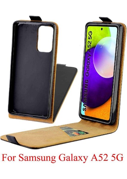 Samsung Galaxy Vertical 5g Tpu Deri Iş Tarzı Için Dikey Flip Case (Yurt Dışından)